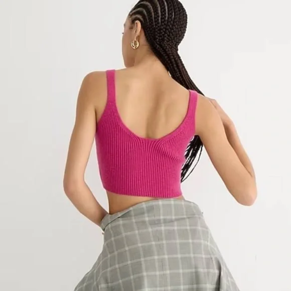 J. CREW Cashmere V Neck Sweater Tank Pink Size Small - Picture 7 of 8